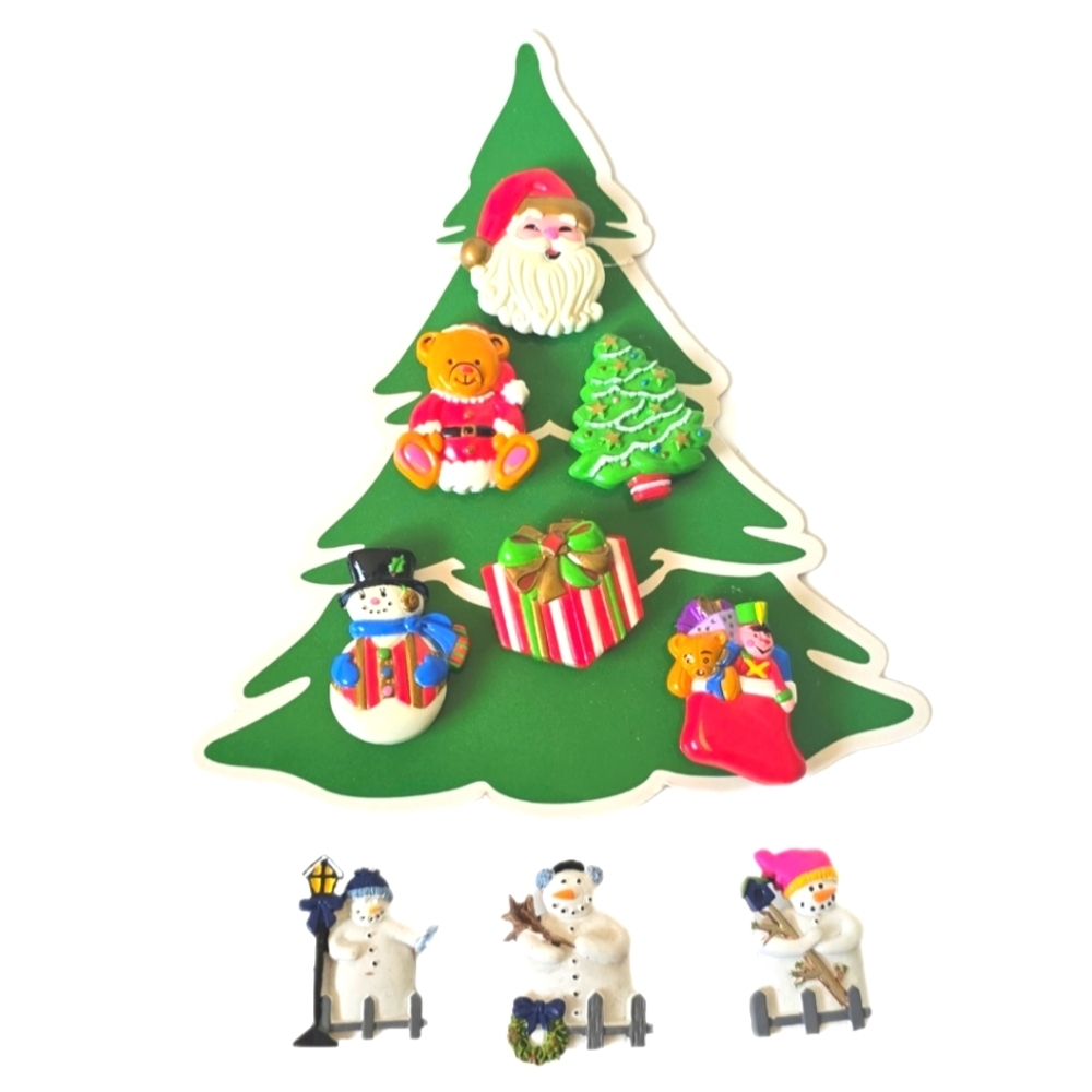 Christmas Button Covers Snowman Holiday